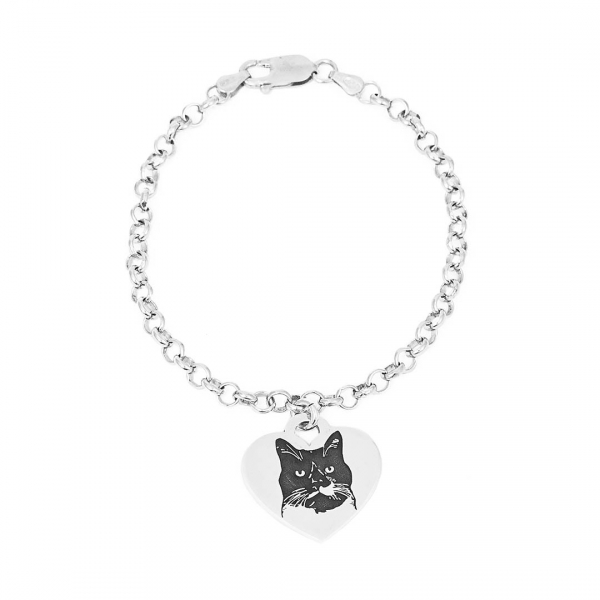 Bracciale charm cuore Amico a quattro zampe